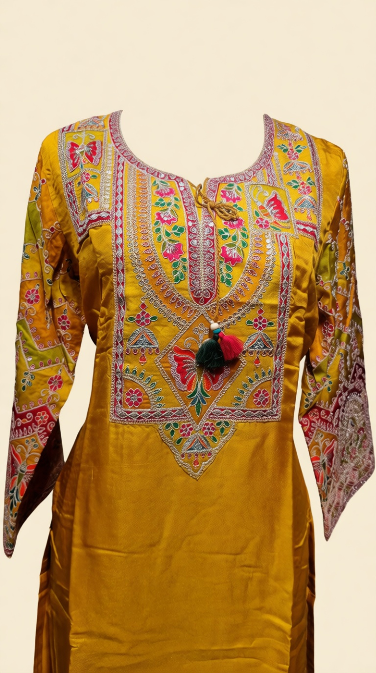 Party Wear Yellow Sui