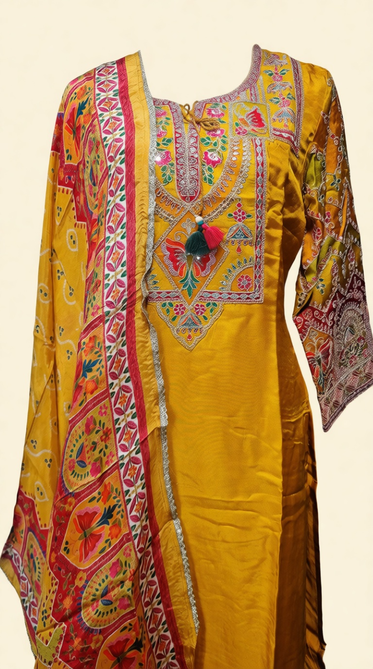Party Wear Yellow Sui