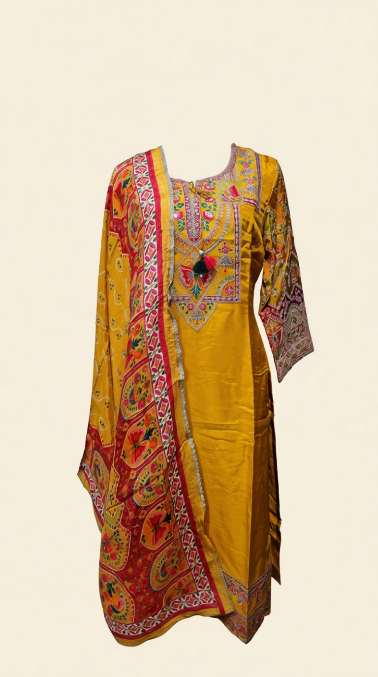 Party Wear Yellow Sui