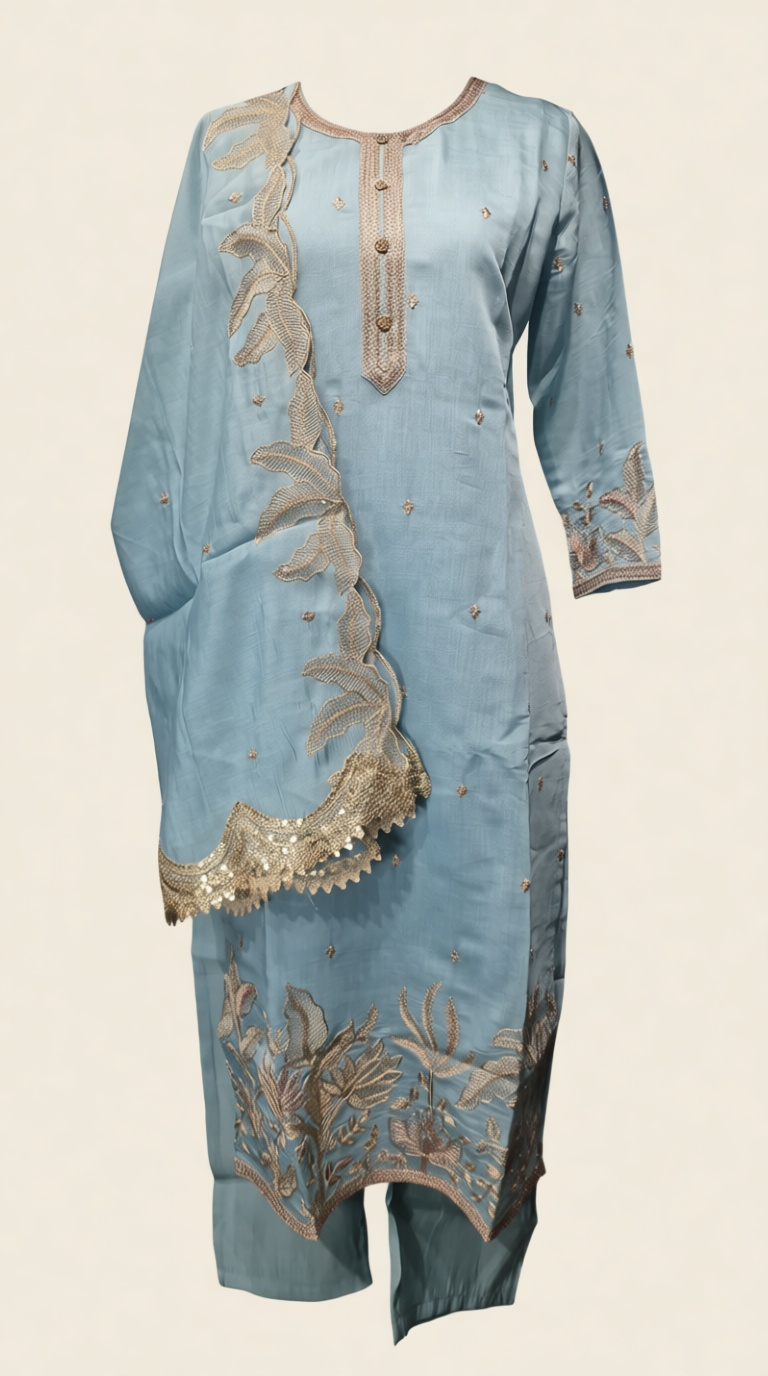 Sky Blue Party Wear Suit RN