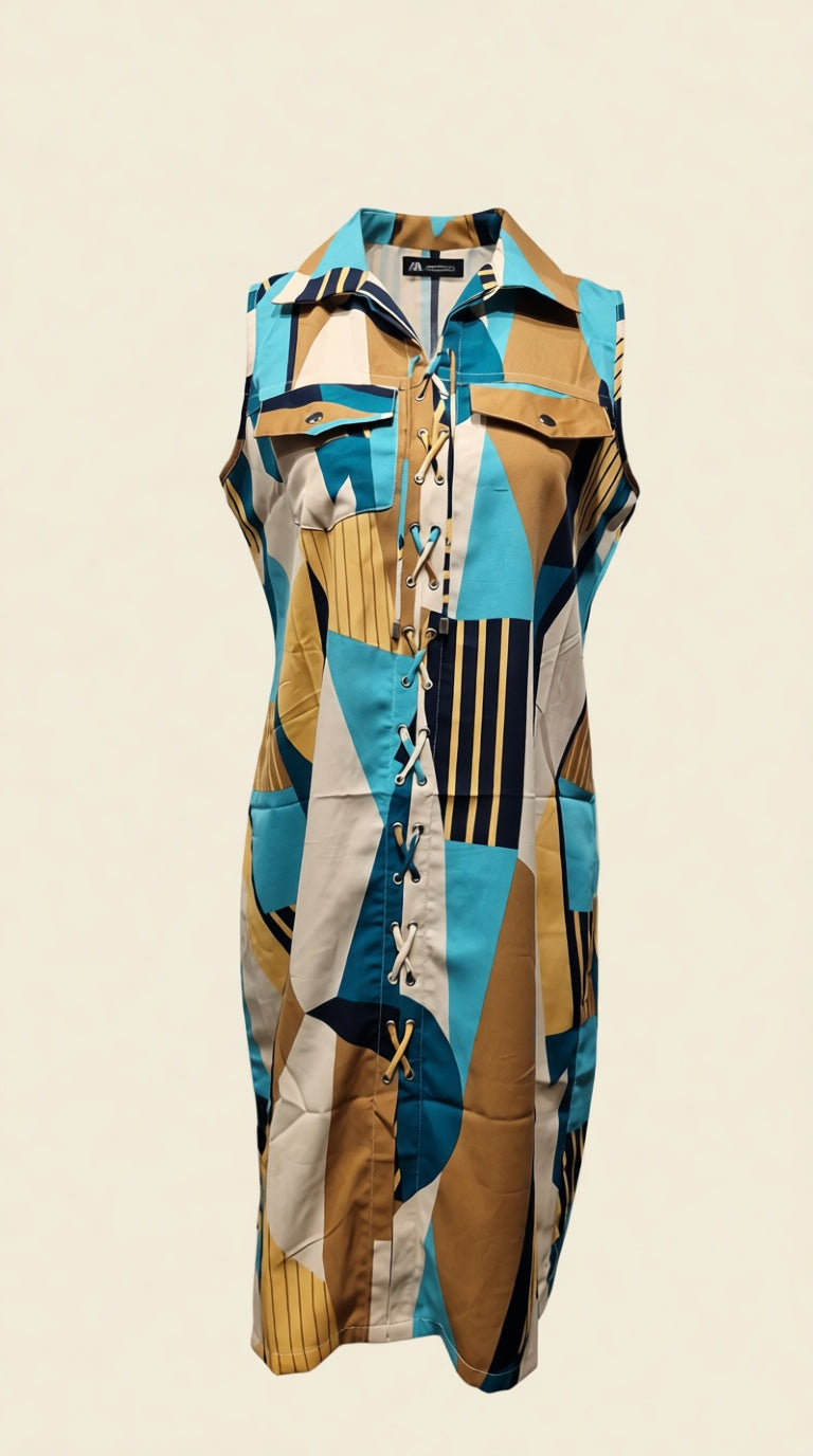 Dress / Dress Collar Printed with Doori