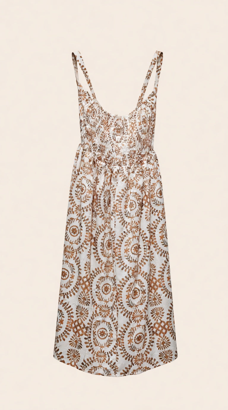 Cotton Halter Neck Midi Dress shimmer