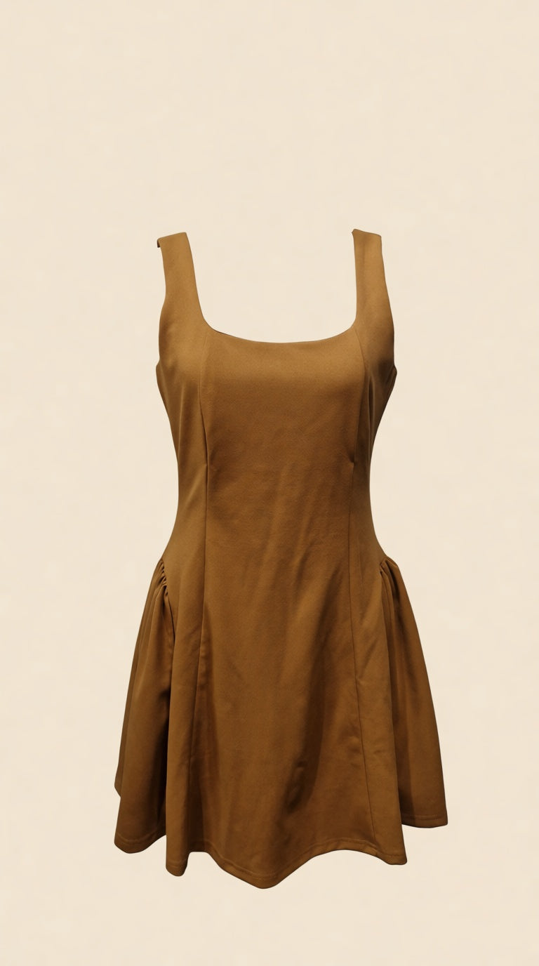 Midi paplun strap Dress