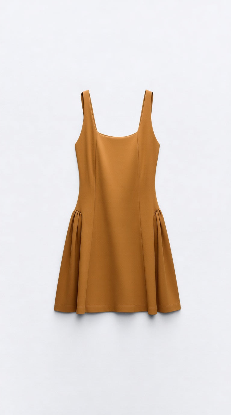 Midi paplun strap Dress