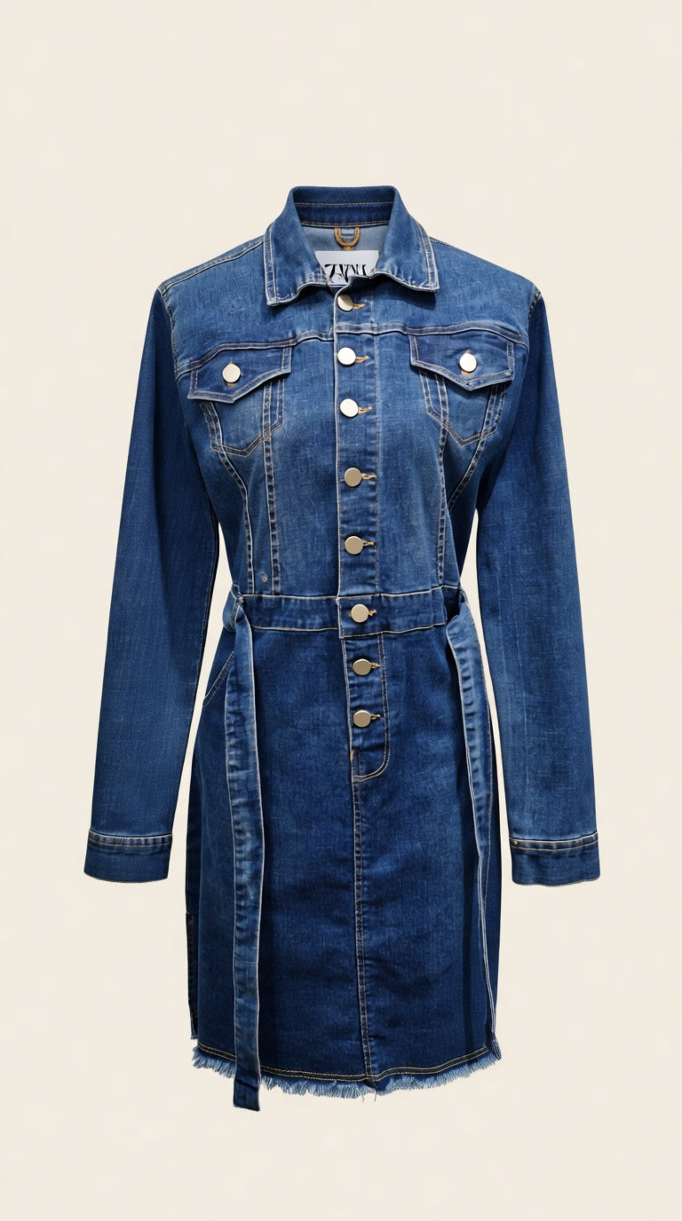 denim midi dress