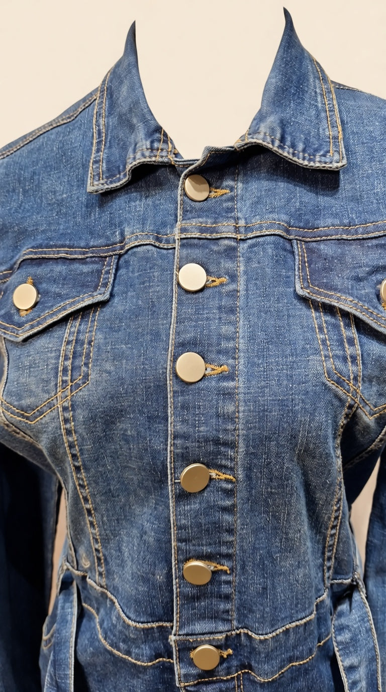 denim midi dress