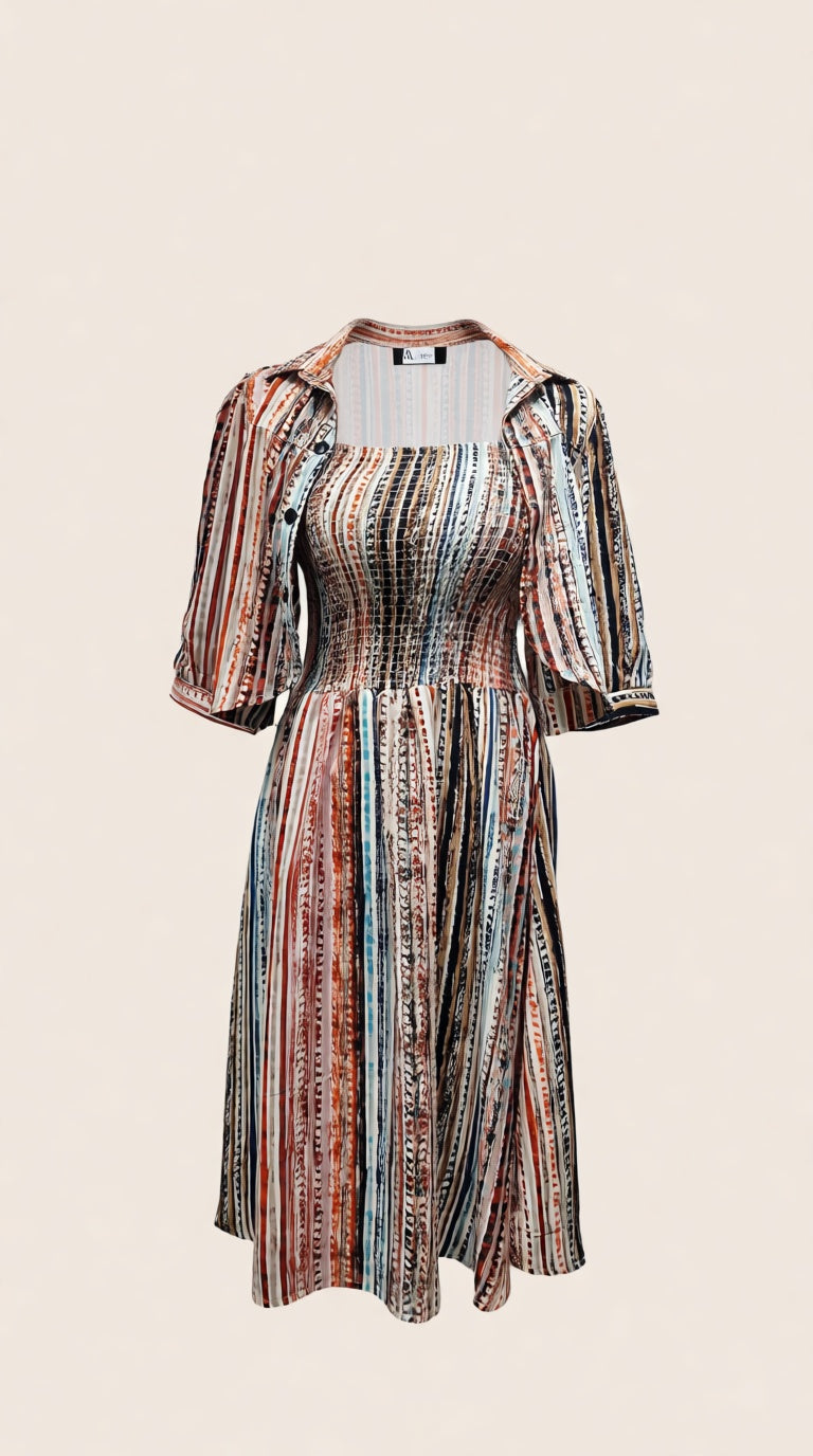 Smoked Cami Middy Dress with Shirt