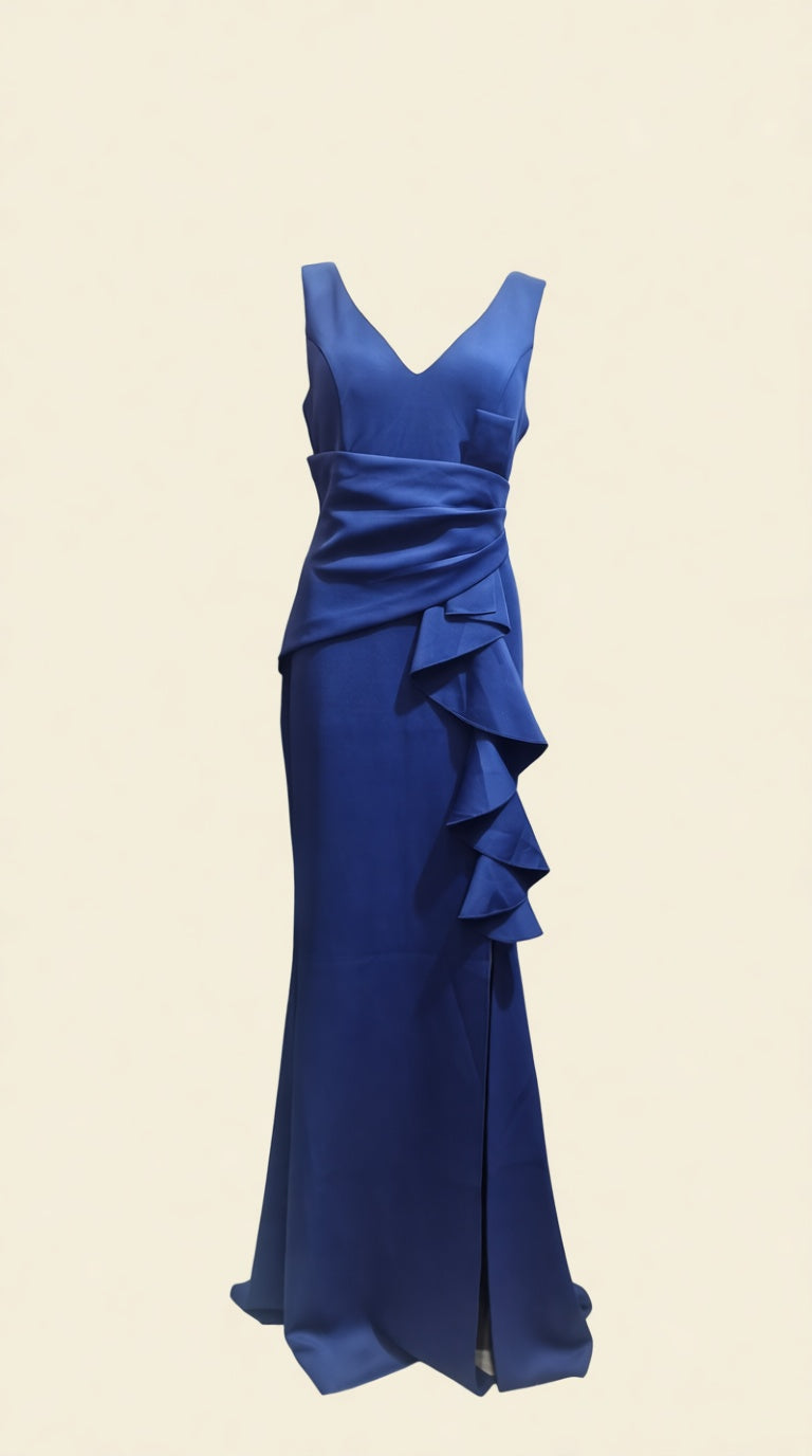 Ruffle Long dress solid color