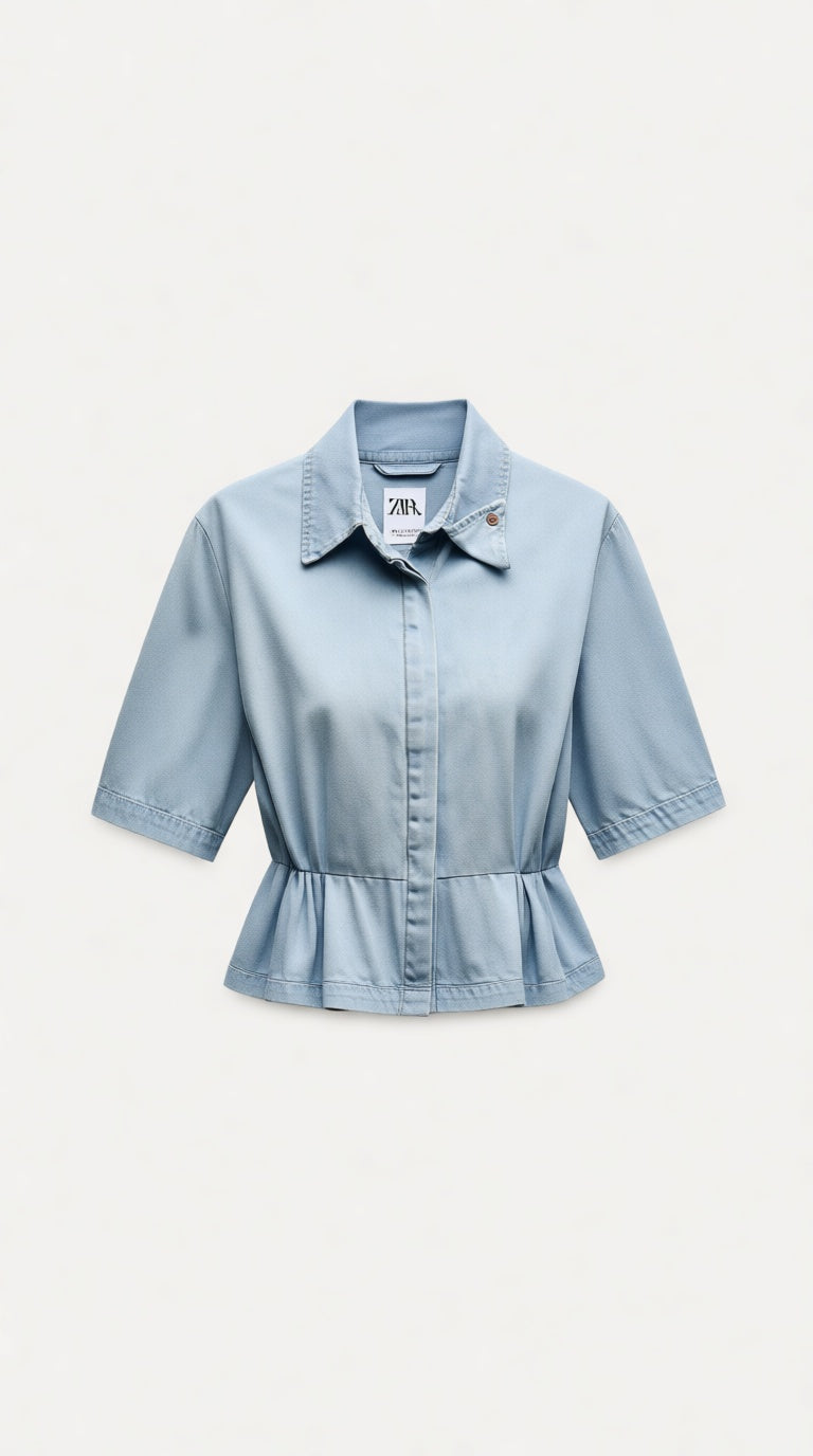 Denim Midi Dress Collar