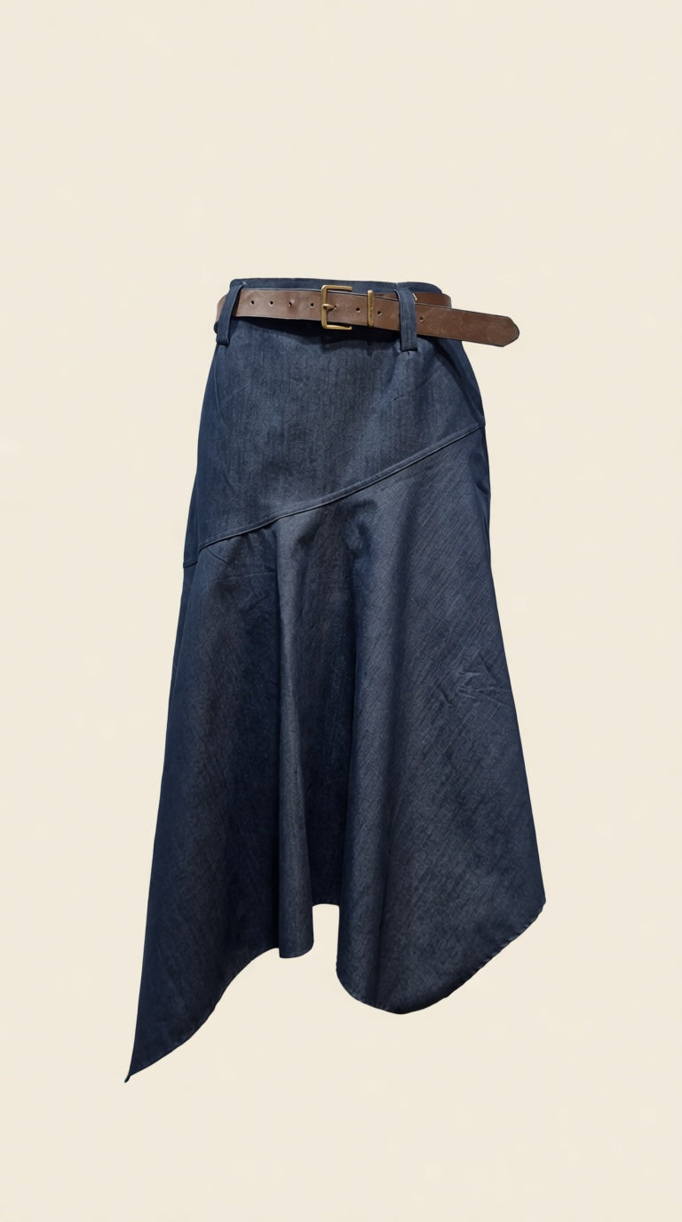 Flair Denim look Skirt