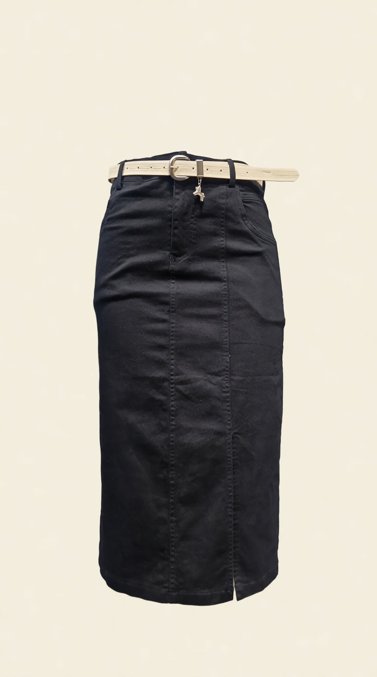 Cotton Denim SF Ankle length Skirt