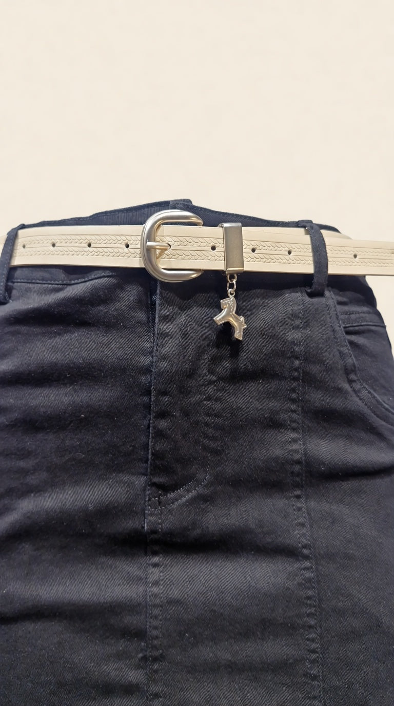 Cotton Denim SF Ankle length Skirt