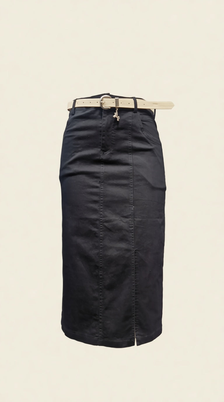 Cotton Denim SF Ankle length Skirt