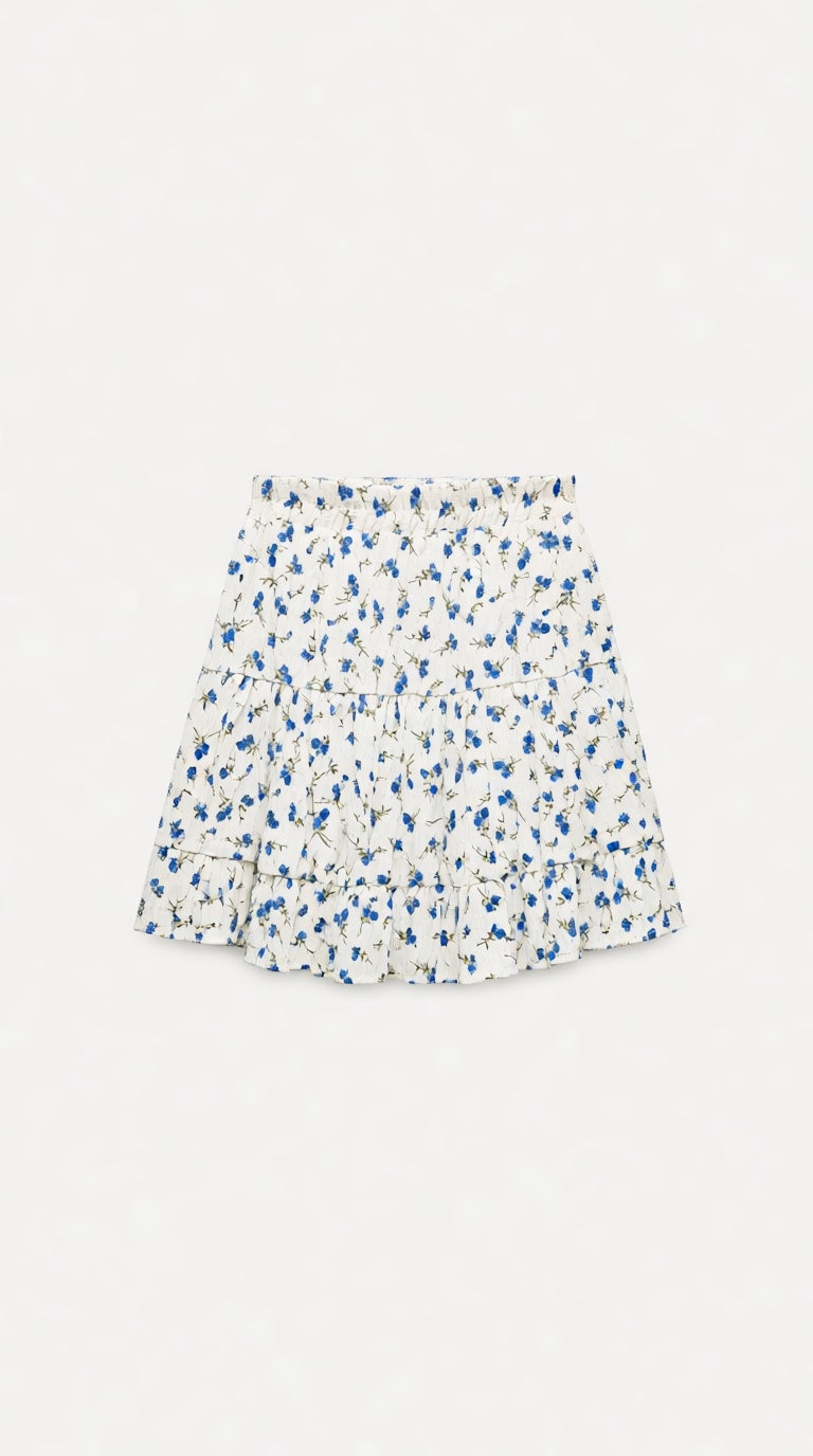 Cotton DW printed mini skirt