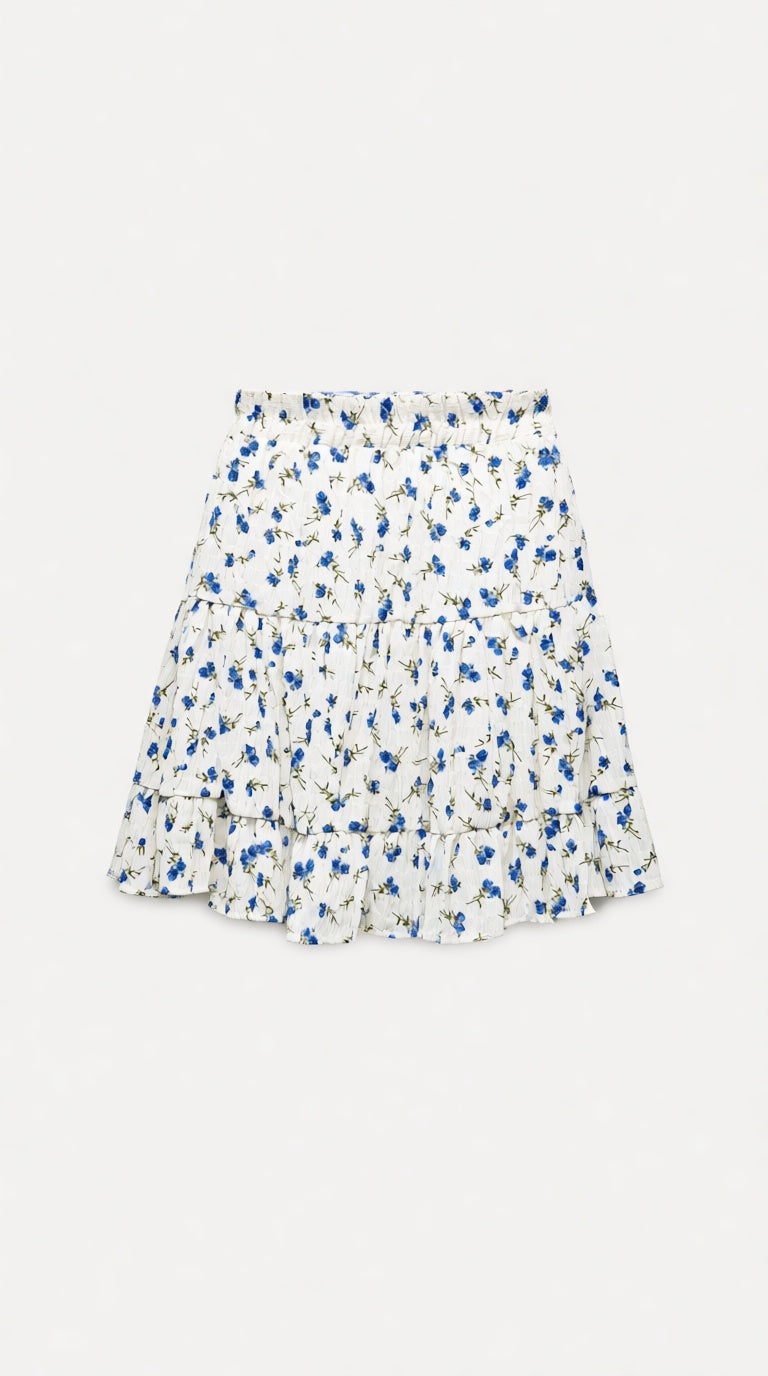 Cotton DW printed mini skirt