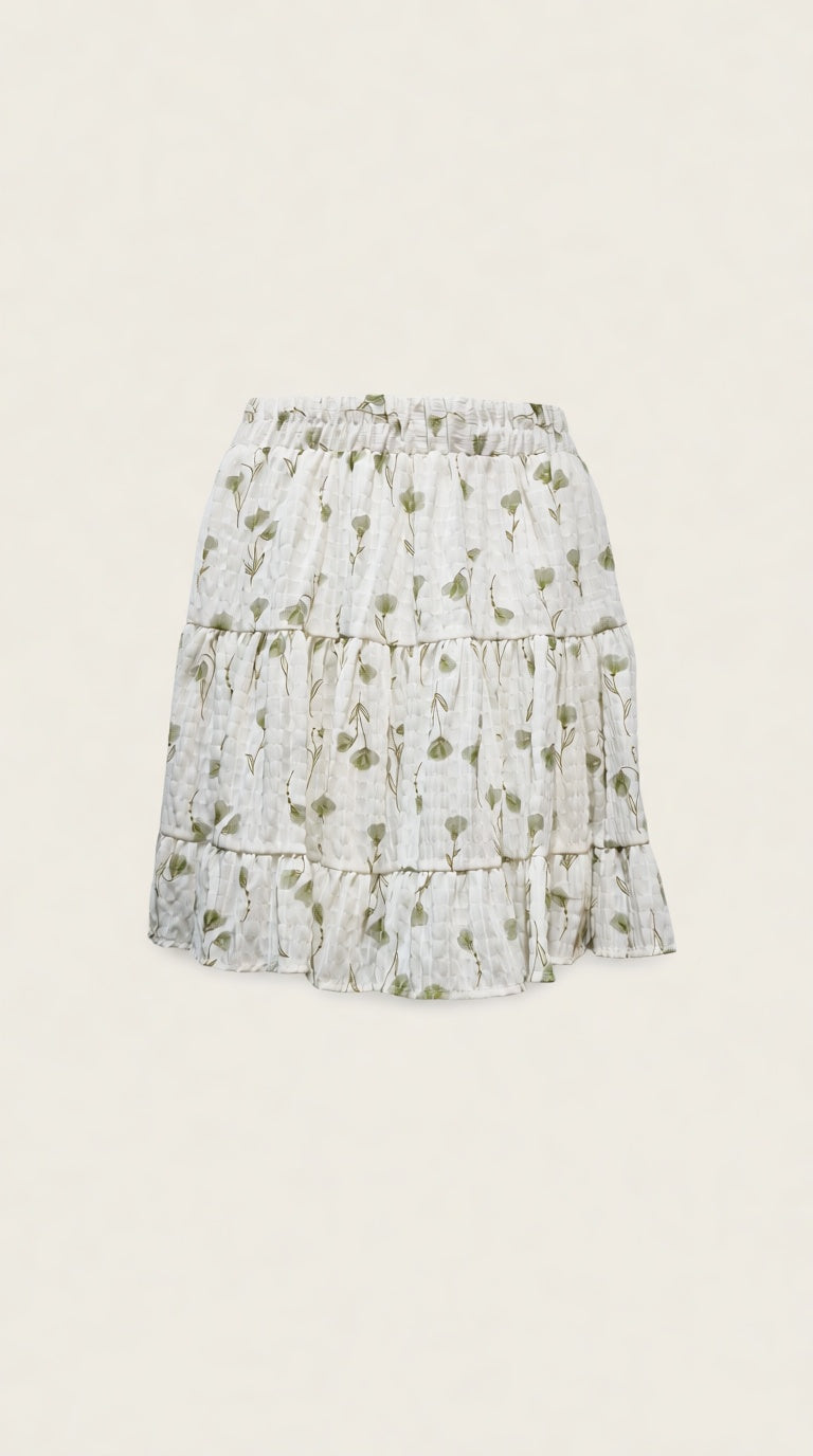 Cotton DW printed mini skirt