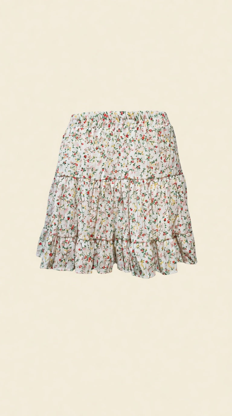 Cotton DW printed mini skirt