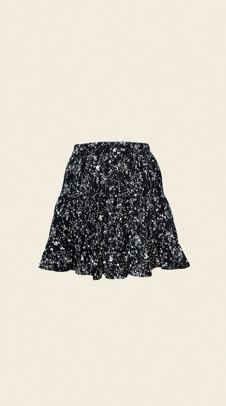 Cotton DW printed mini skirt