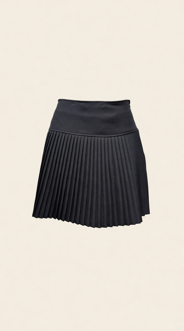 Narrow Pleated Mini Skirt