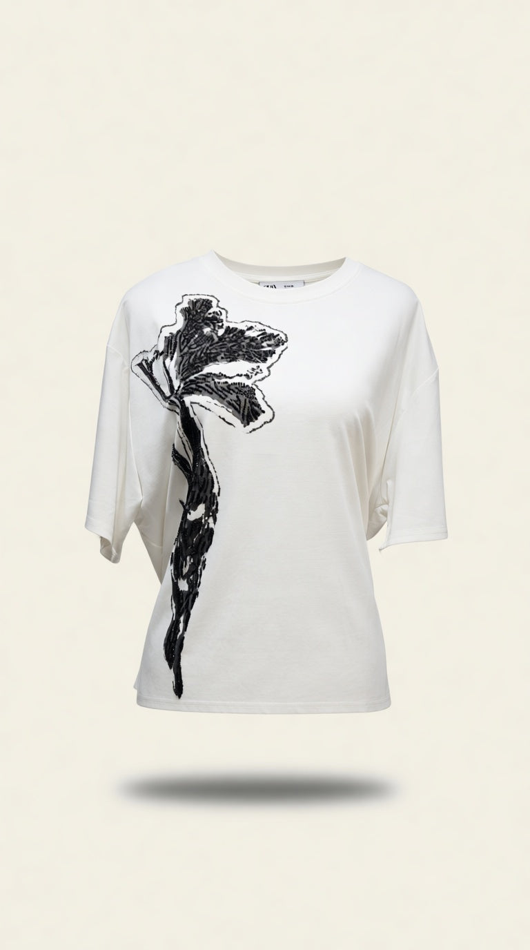 Beads Work Soft T-shirt top
