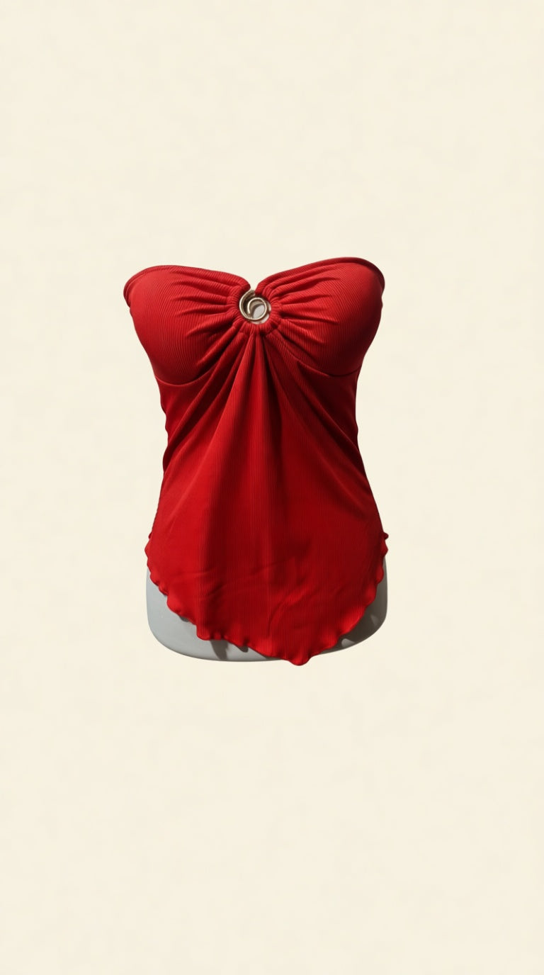 Red Halter neck tank top