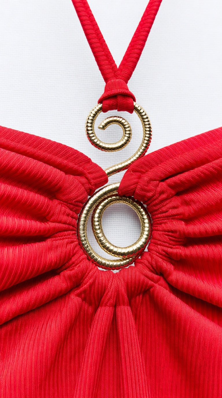 Red Halter neck tank top