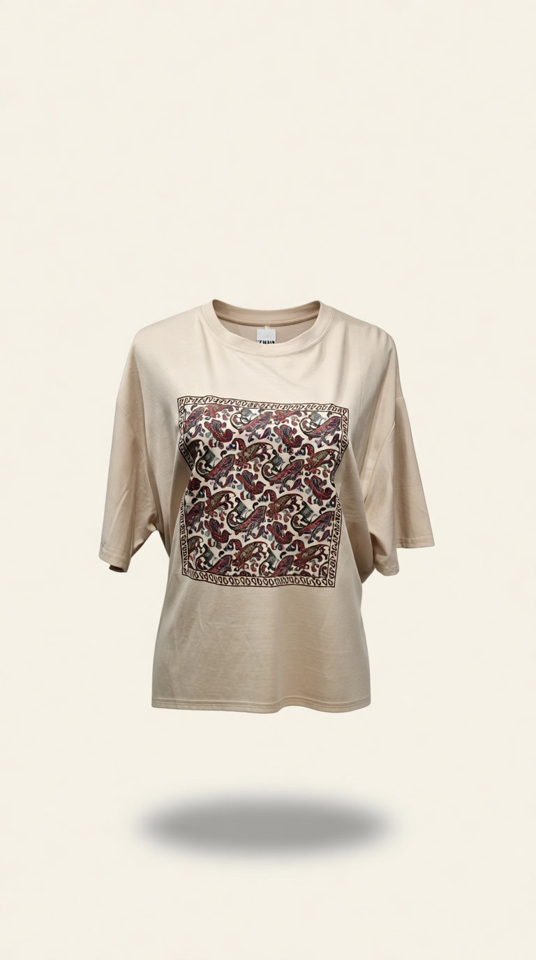 Sirvoski Phulkari Print T-shirt