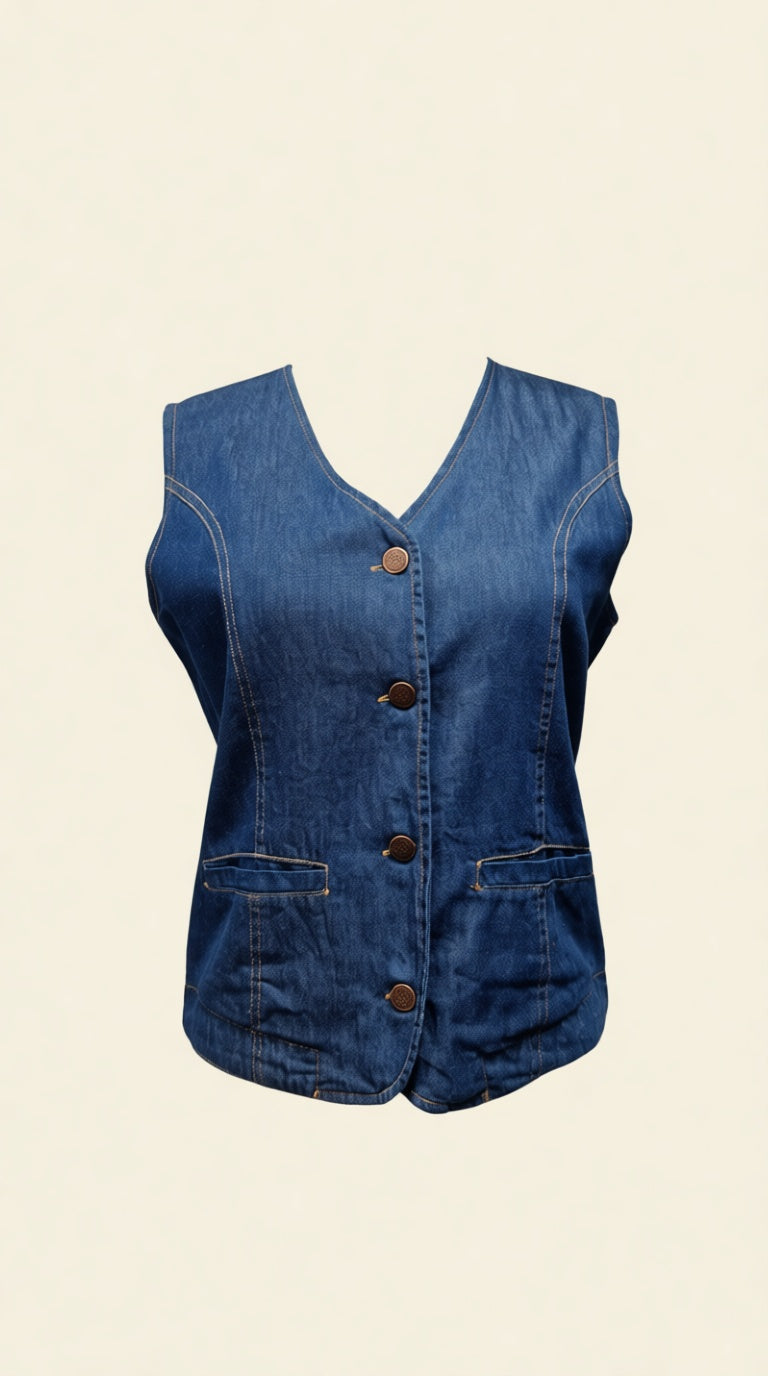 Denim Waist Coat (Denim Vest Cotton Top)
