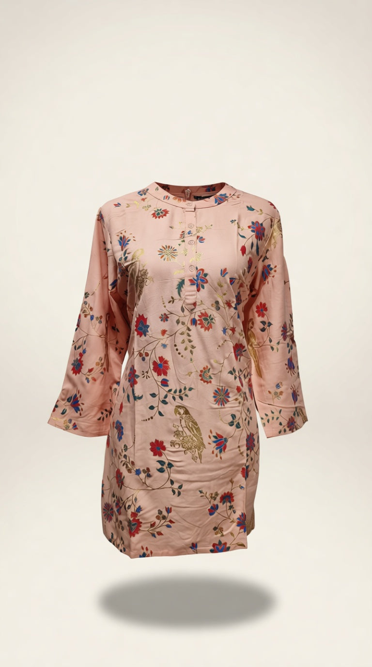 Florel Mid length Foil work Kurta