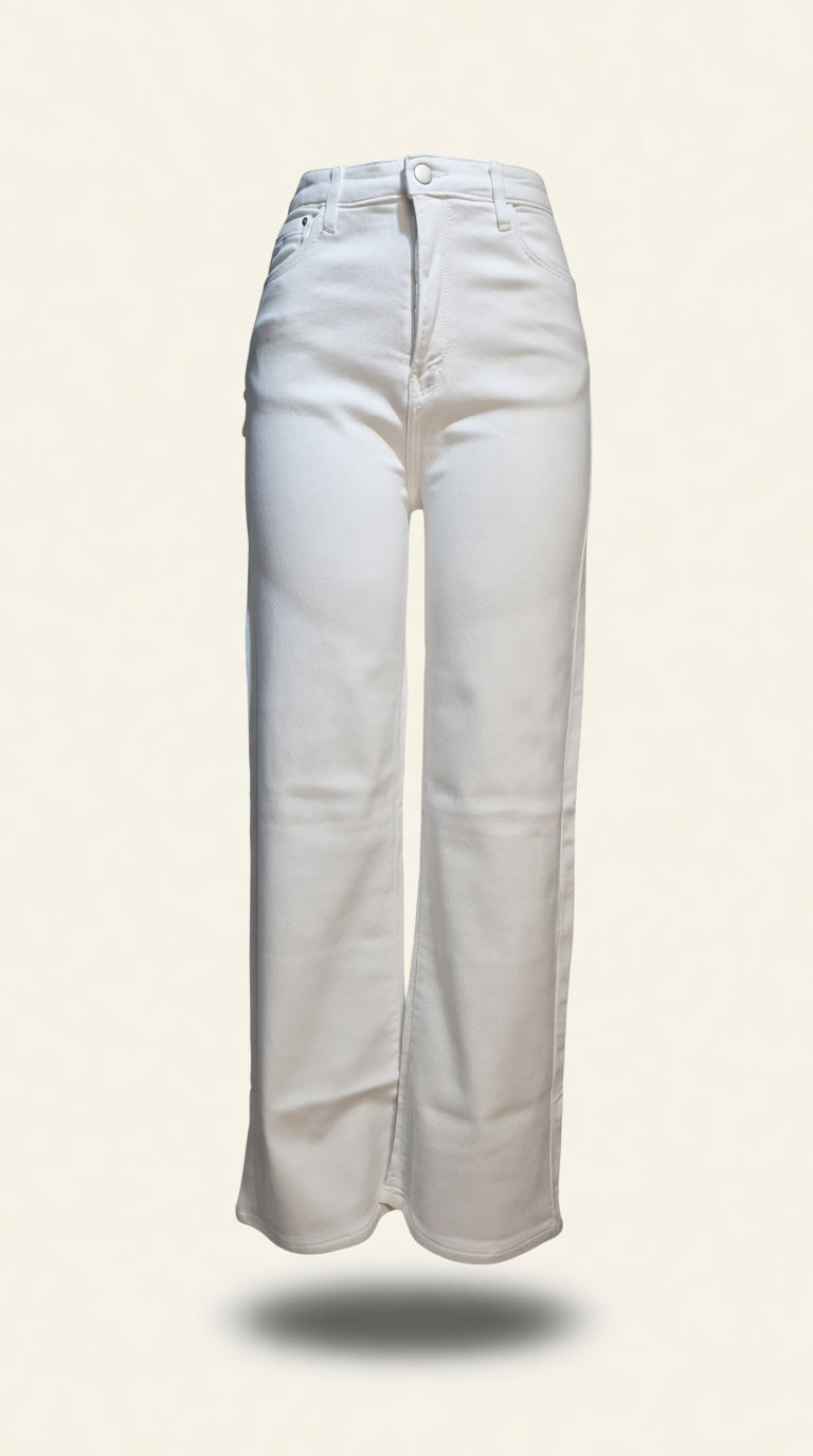 White Straight Fit Jeanse elomelo JEANS