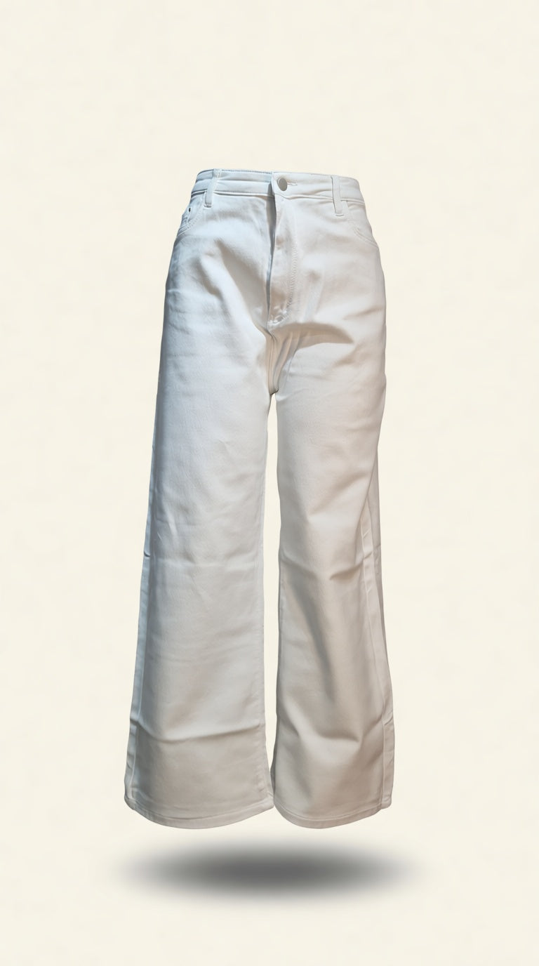 Wide Leg Elomelo white Jeanse