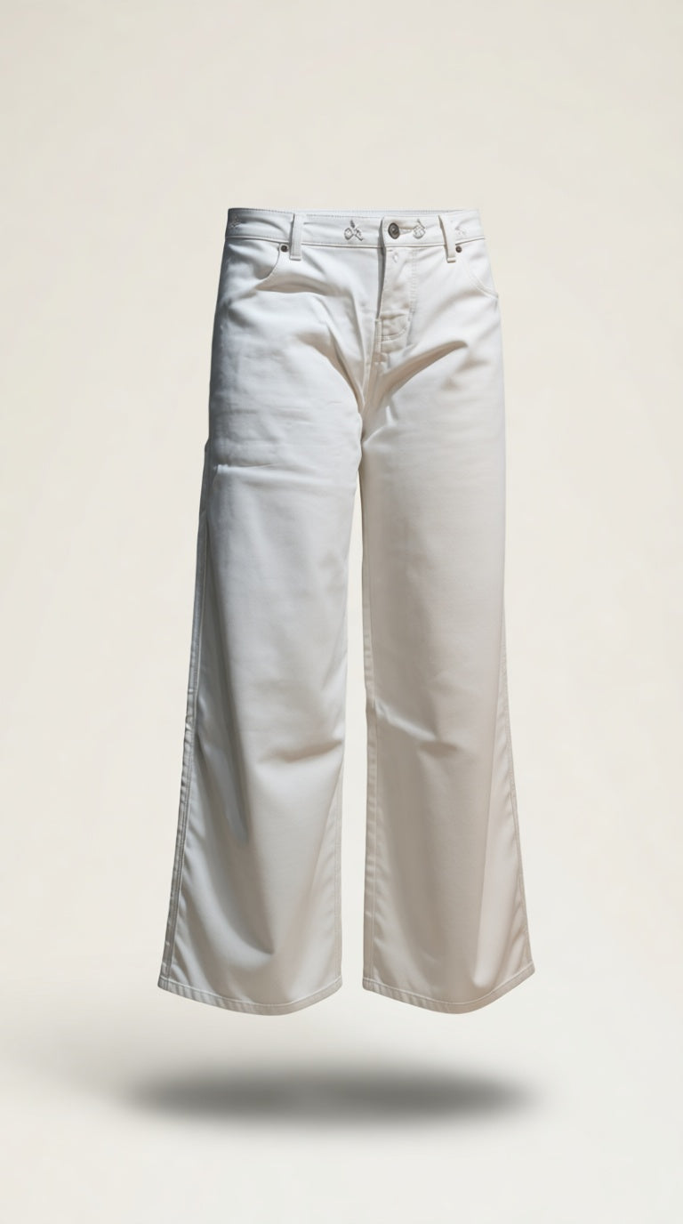 Elomelo White Jean: Pant