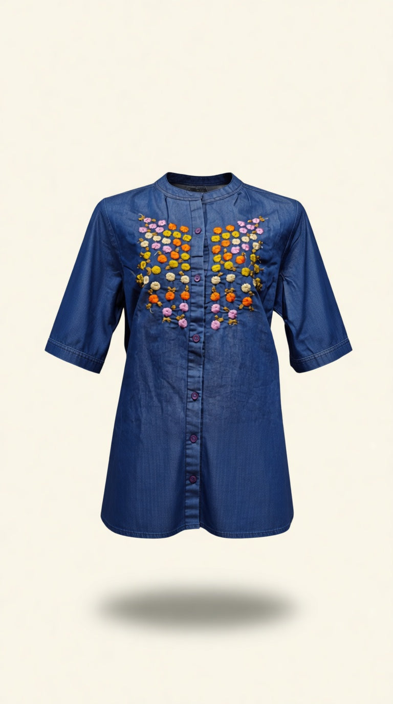 Buttoned denim co-ord set
