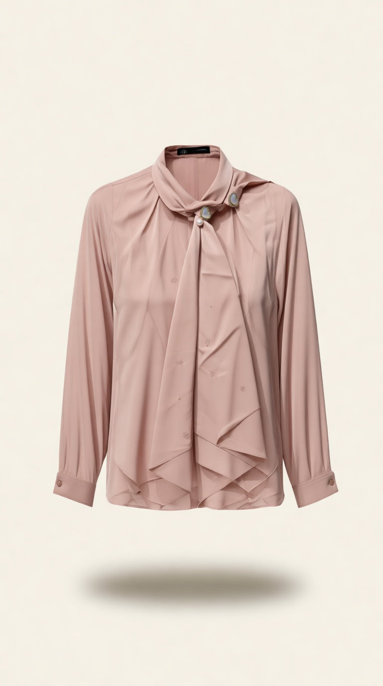 atin Broach Pleated Top RN NL FS