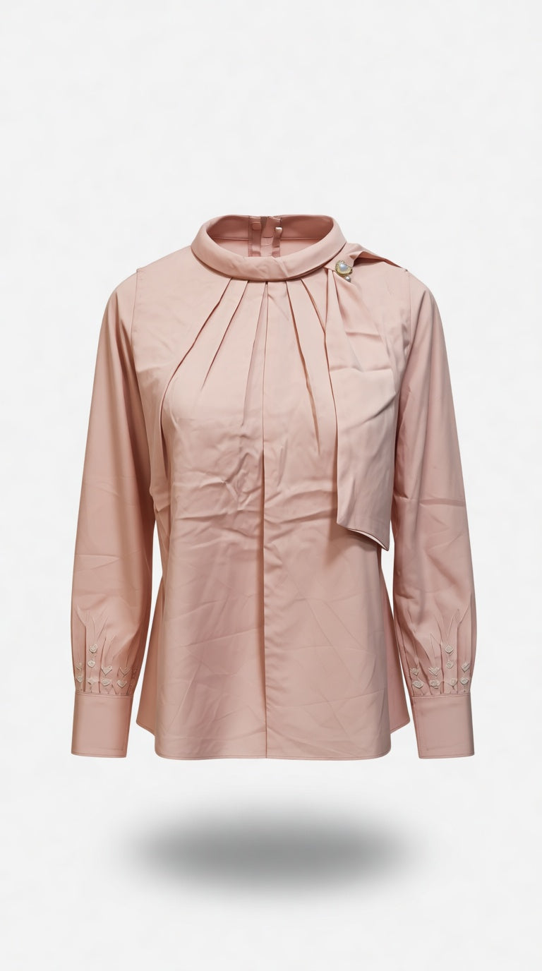 atin Broach Pleated Top RN NL FS