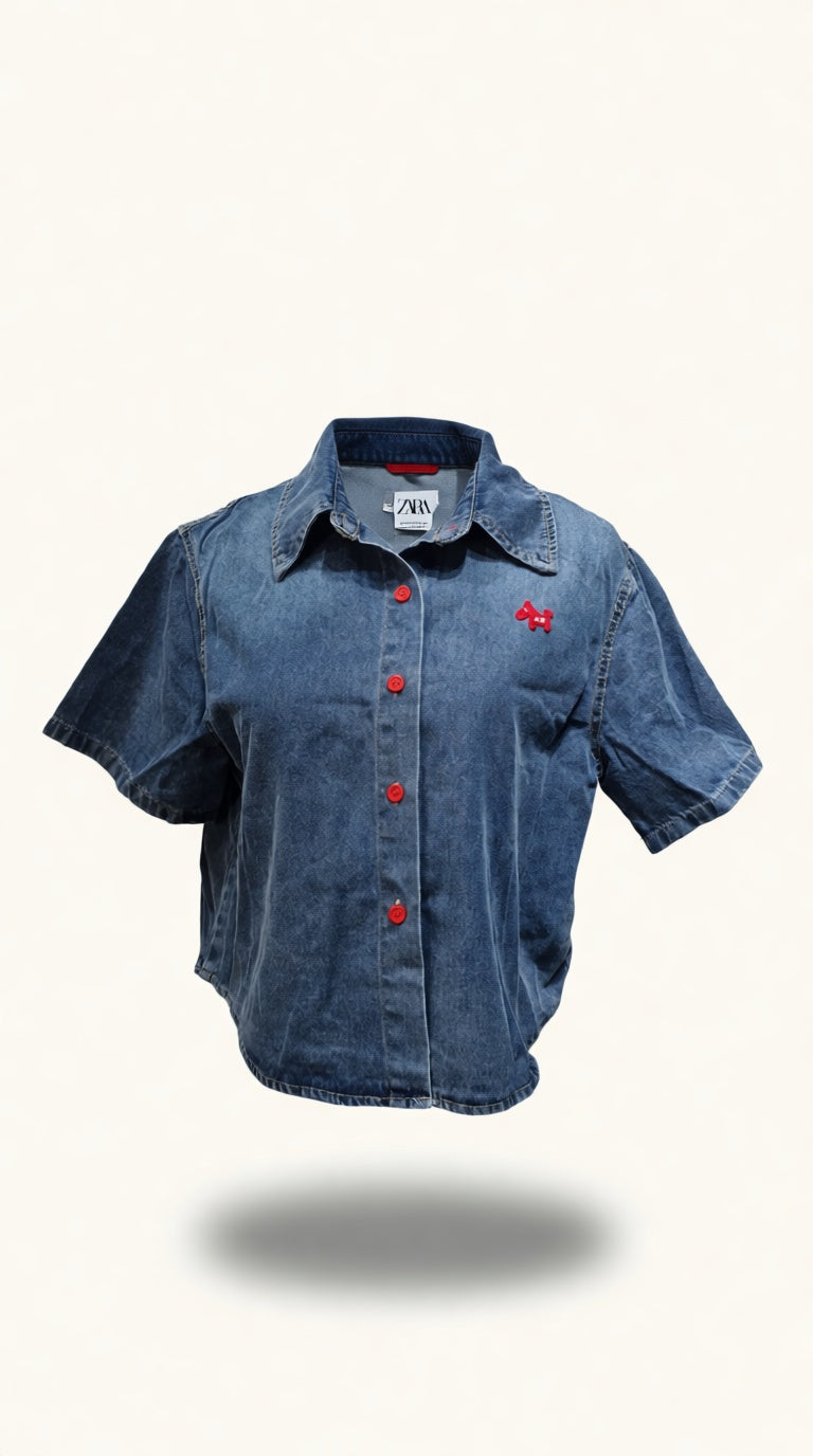 Denim NL PoP Button Top