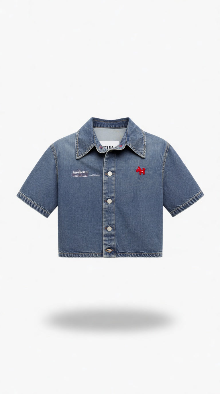 Denim NL PoP Button Top