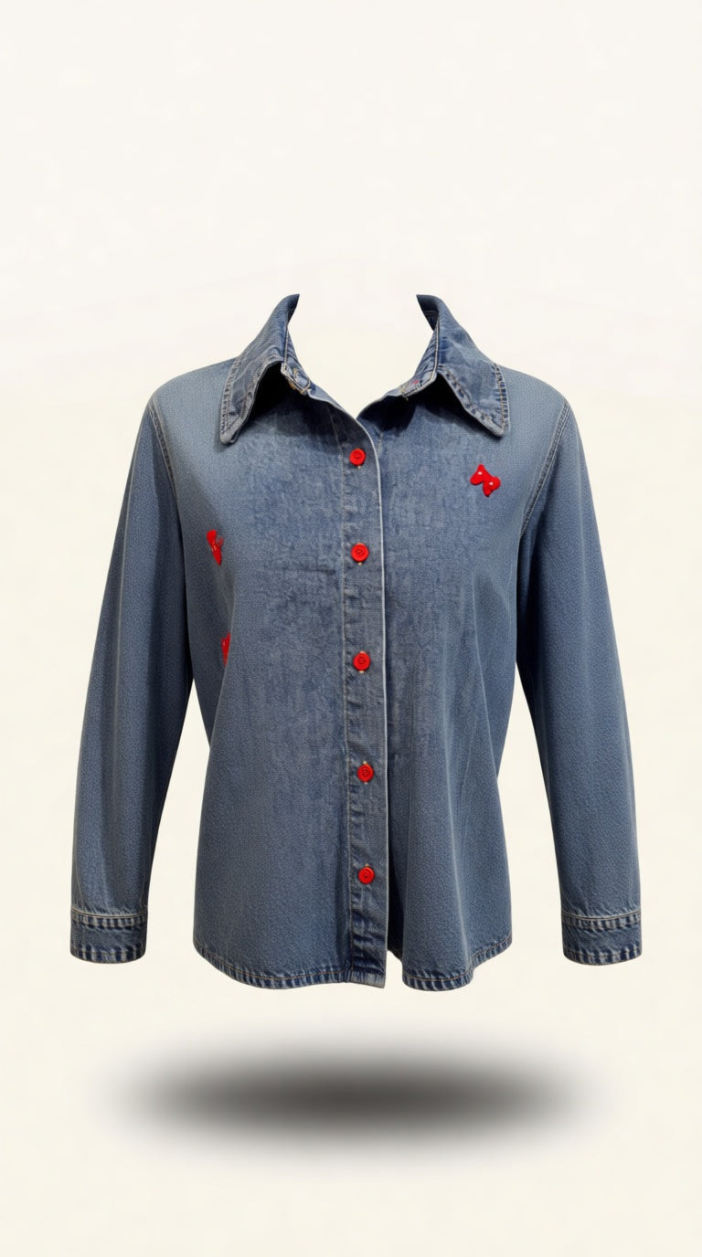Denim NL PoP Button Top