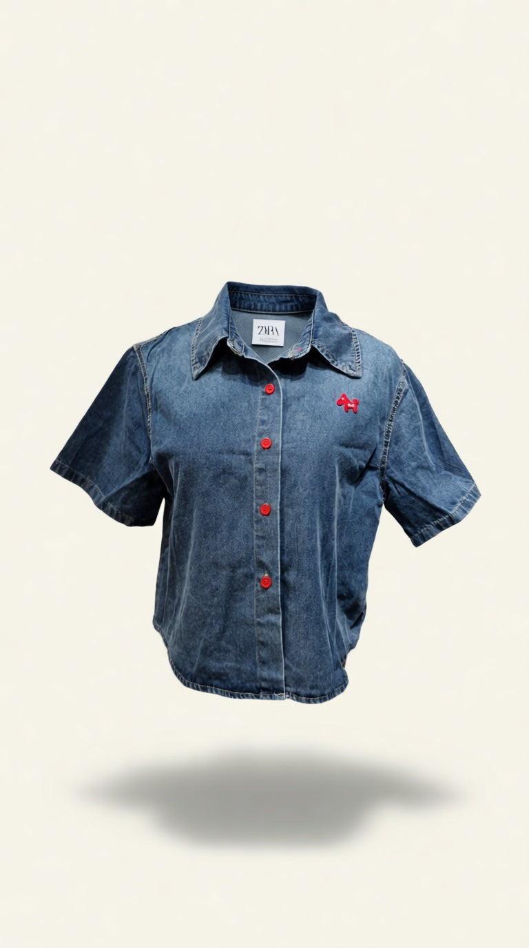Denim NL PoP Button Top
