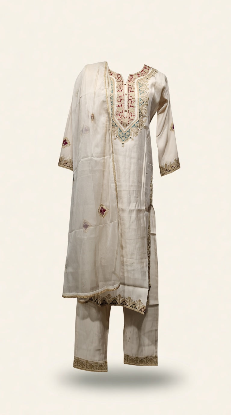 Cotton Mix EMB Suit