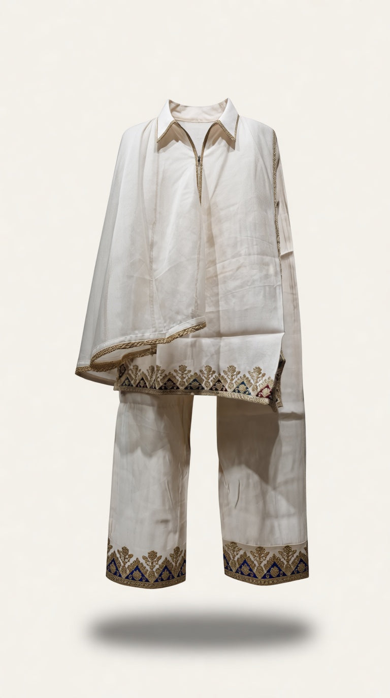 Cotton Mix EMB Suit