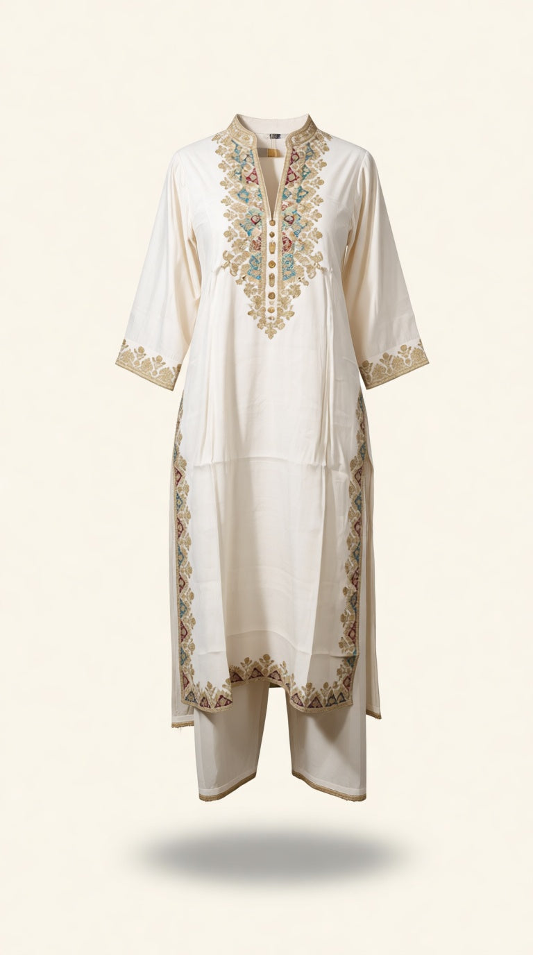 Cotton Mix EMB Suit