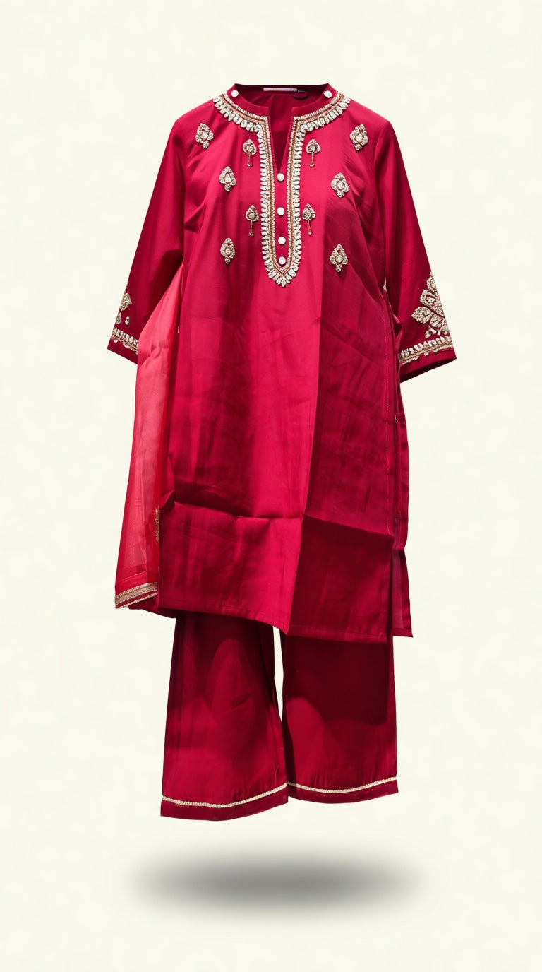 Muslin Pocket work ETH EMB Suit (Size: 2XL 44)