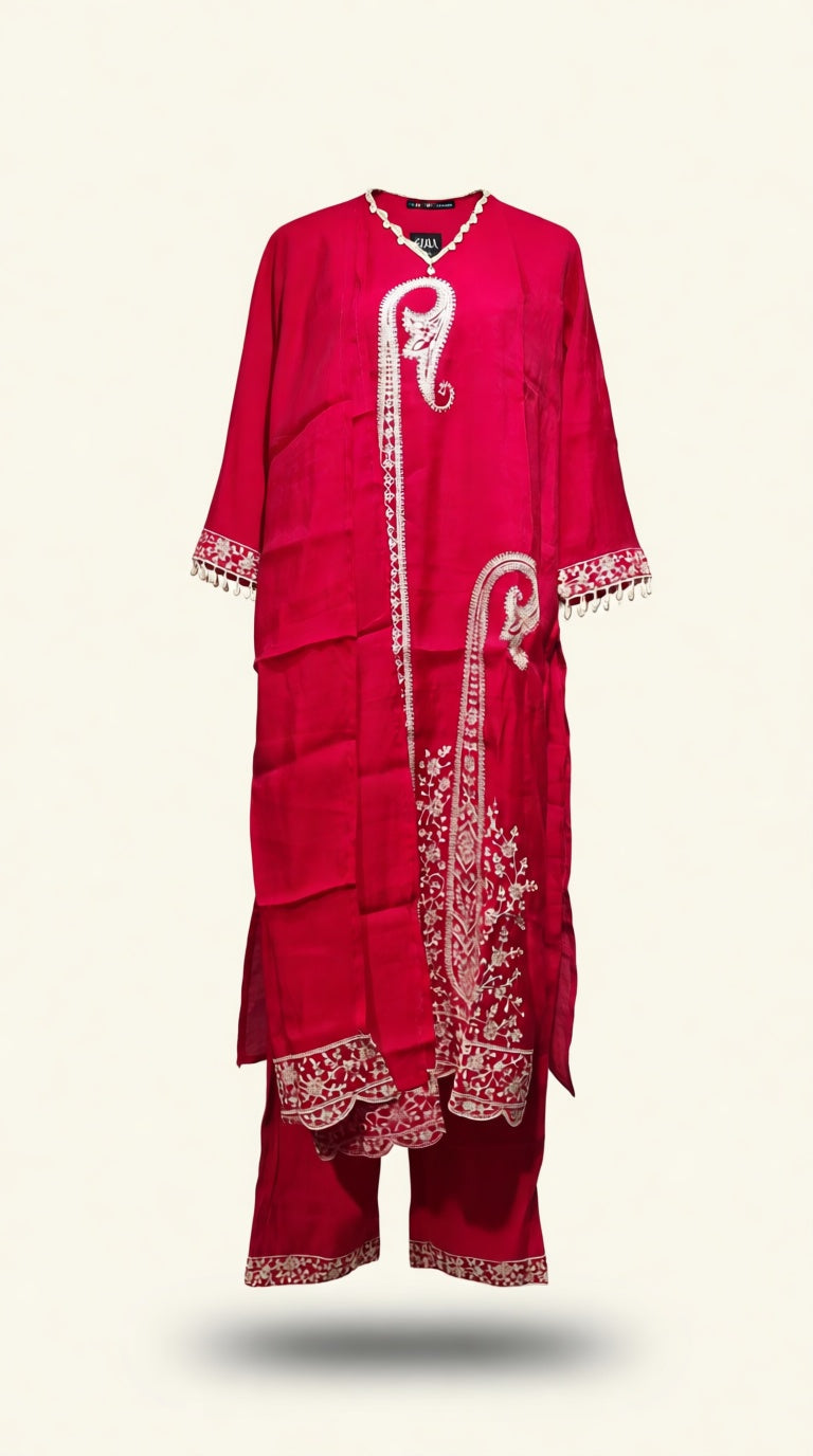 N Emb Muslin Buti Suit