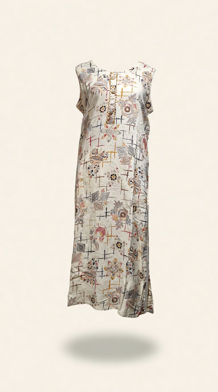 Foil work Print Black and Cream Suit