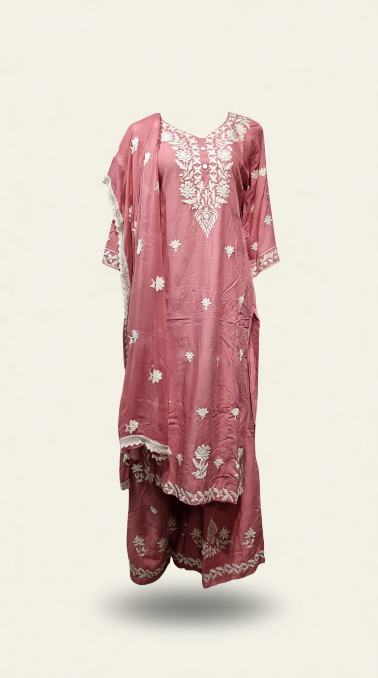Premium Rayon Sleeves Emb 3pcs Set