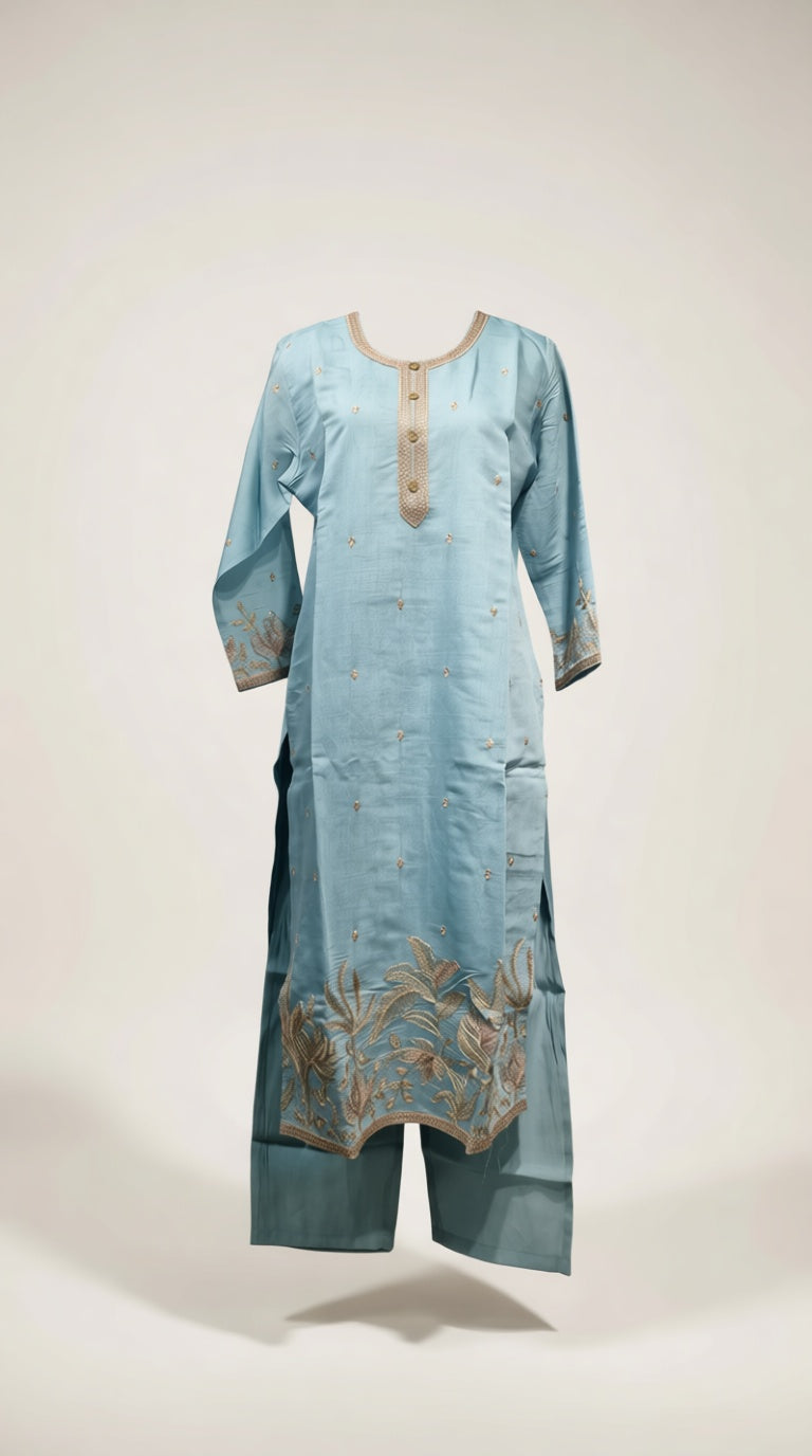 Sky Blue Party Wear Suit RN