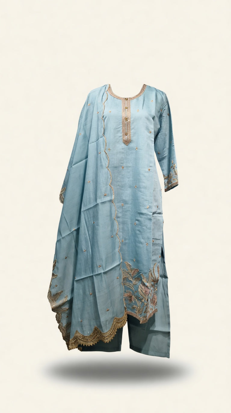 Sky Blue Party Wear Suit RN
