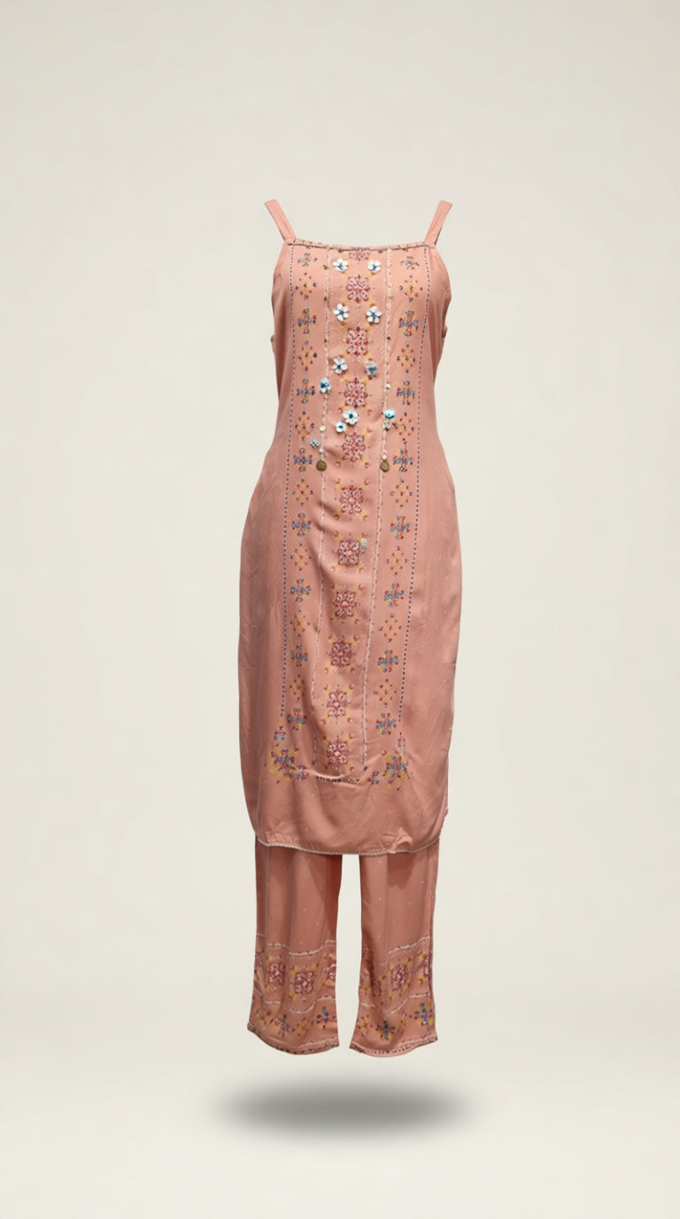 S4355PEACH Eth Co-ord 3Pcs