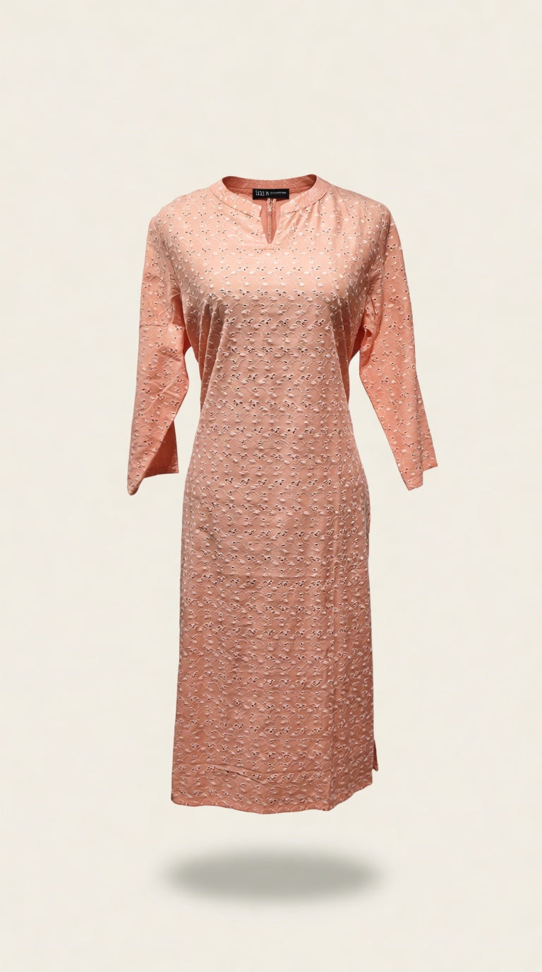 Long Kurti hakoba Peach